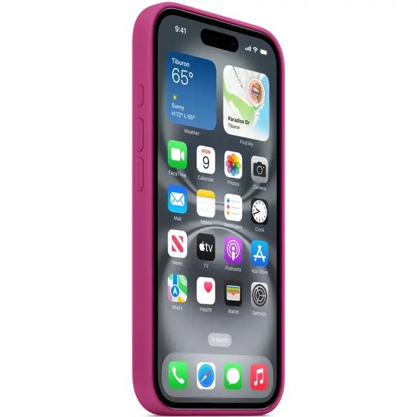 Capac protectie spate Apple iPhone 16 Silicone Fuchsia