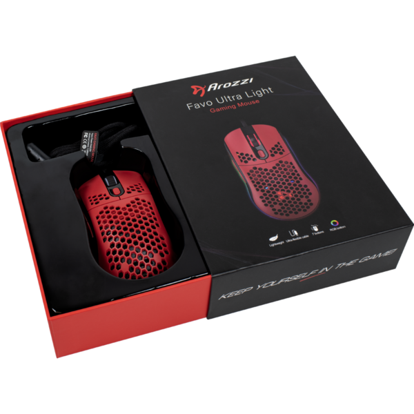 Mouse gaming AROZZI Favo Rosu