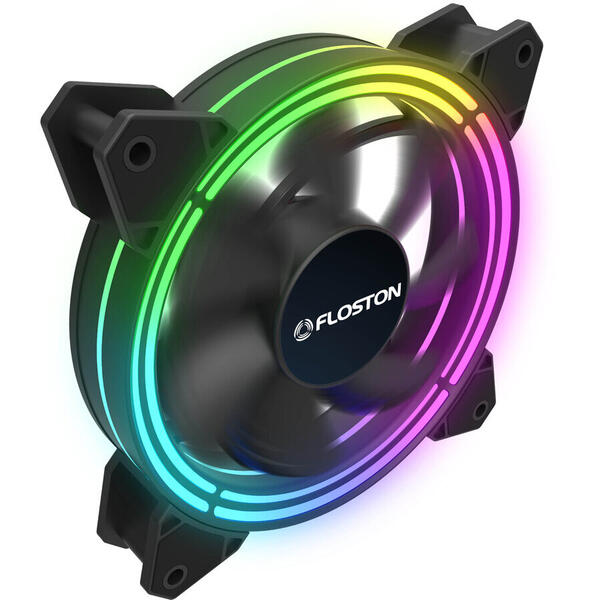 Ventilator PC Floston HALO RGB RAINBOW pachet 3 bucati