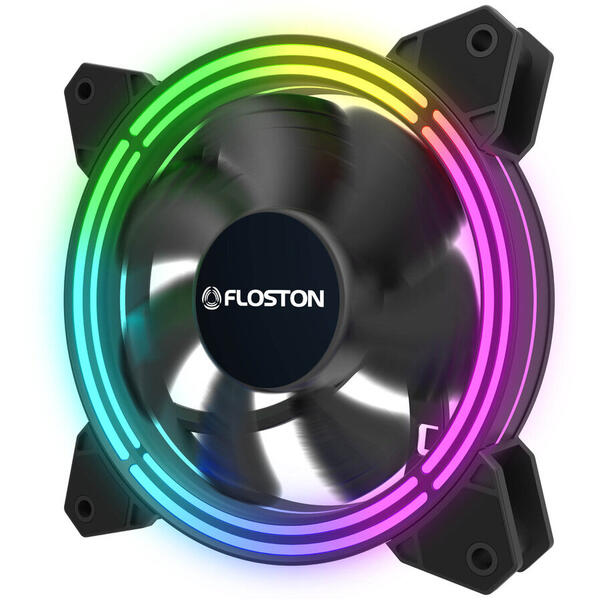 Ventilator PC Floston HALO RGB RAINBOW pachet 3 bucati