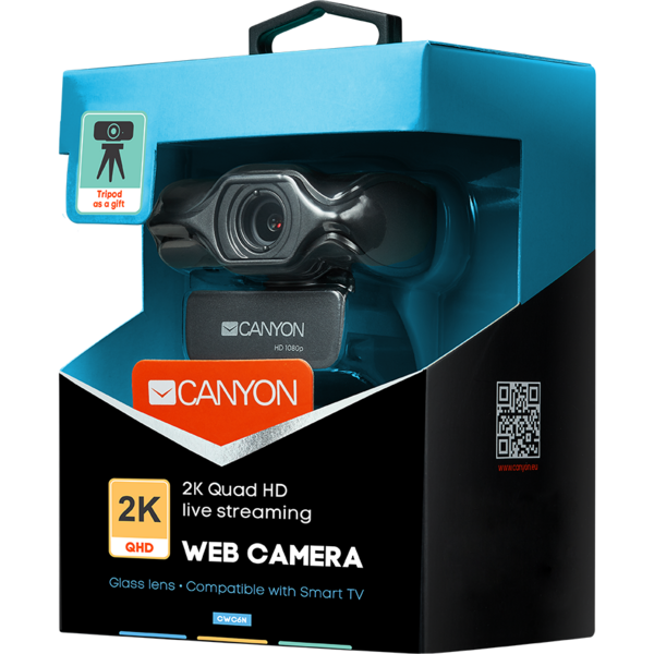 Camera WEB Canyon CNS-CWC6N 2K + Trepied Black