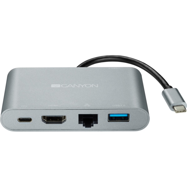 Hub USB Canyon DS-4 Multiport Docking Station HDMI, 5 in 1, Argintiu