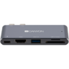 Hub USB Canyon DS-5 Multiport Docking Station 5 in 1, HDMI, USB Type C, Argintiu