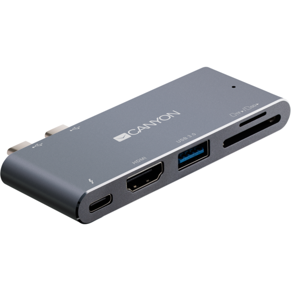 Hub USB Canyon DS-5 Multiport Docking Station 5 in 1, HDMI, USB Type C, Argintiu