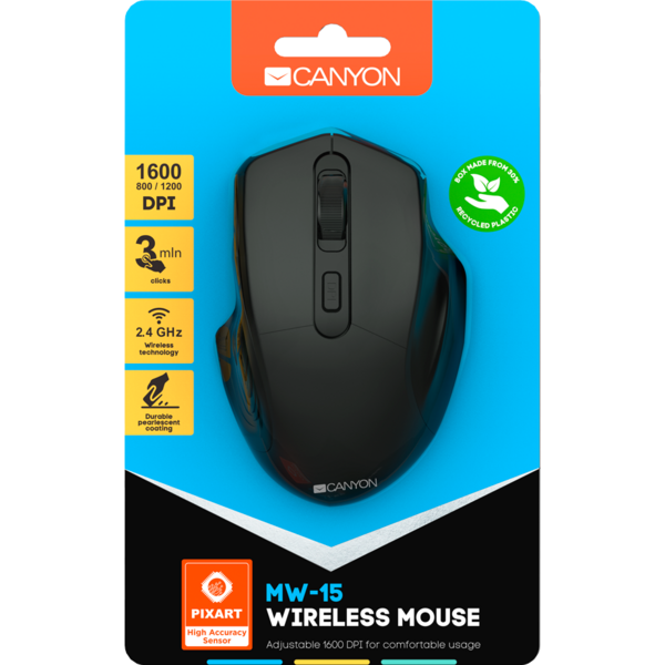 Mouse Canyon MW-15, Wireless, Black