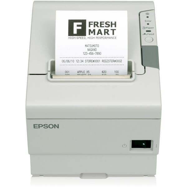Imprimanta POS Epson TM-T88VI (102A0): Serial, USB, Ethernet, Buzzer,  UK, Alb