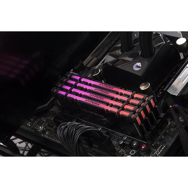 Memorie Kingston HyperX Predator RGB DDR4 64GB 3200 MHz, CL16, Kit Quad Channel