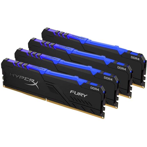 Memorie Kingston HyperX FURY RGB DDR4 32GB 3600 MHz CL17 Kit Quad Channel