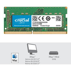 Memorie Notebook Crucial DDR4 16GB 2666 MHz, CL19, Compatibil Mac