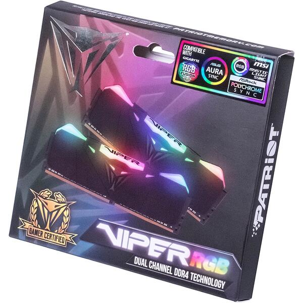 Memorie PATRIOT Extreme Performance Viper RGB DDR4 32GB 3200 MHz CL16 Kit Dual Channel