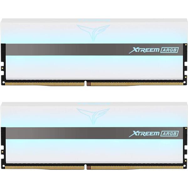 Memorie Team Group T-Force Xtreem ARGB DDR4 16GB 3600 MHz CL18 Kit Dual Channel White