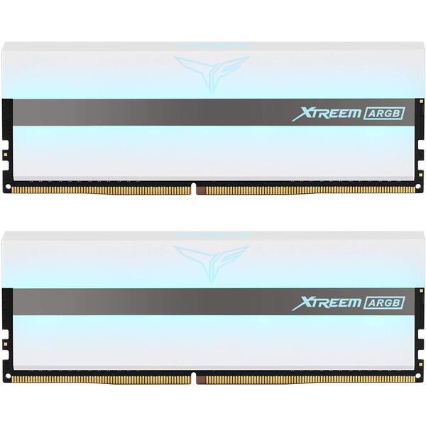 Memorie Team Group T-Force Xtreem ARGB DDR4 16GB 3200 MHz CL16 Kit Dual Channel White