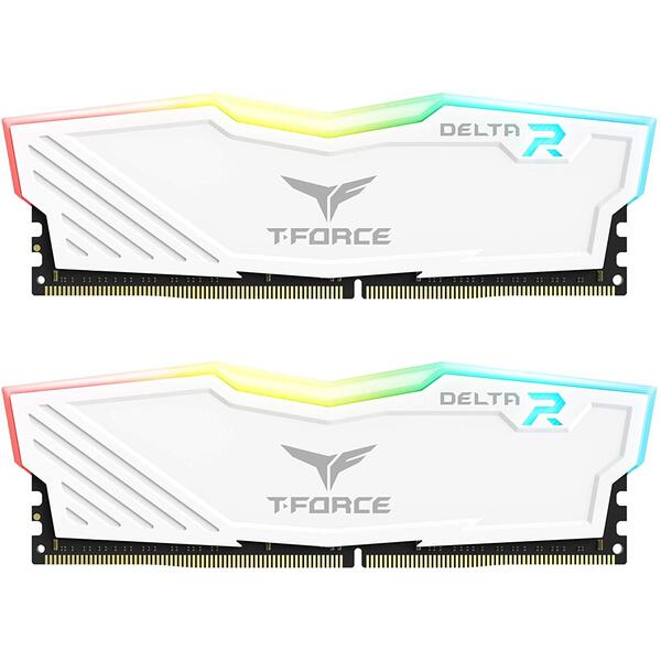 Memorie Team Group T-Force Delta RGB DDR4 32GB 3200MHz CL16 Kit Dual Channel White