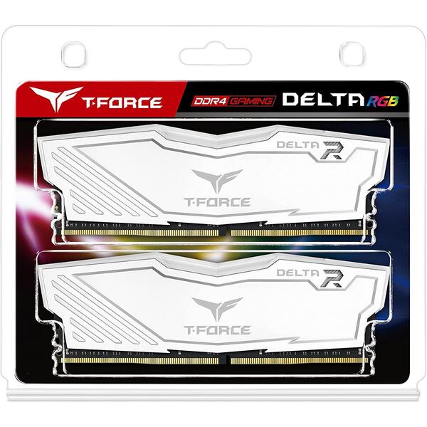 Memorie Team Group T-Force Delta RGB DDR4 32GB 3200MHz CL16 Kit Dual Channel White