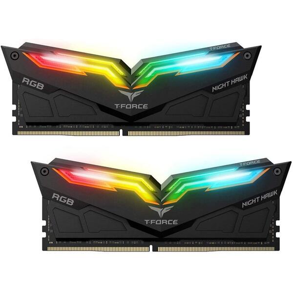 Memorie Team Group T-Force Night Hawk RGB DDR4 16GB 3000 MHz CL16, Kit Dual Channel