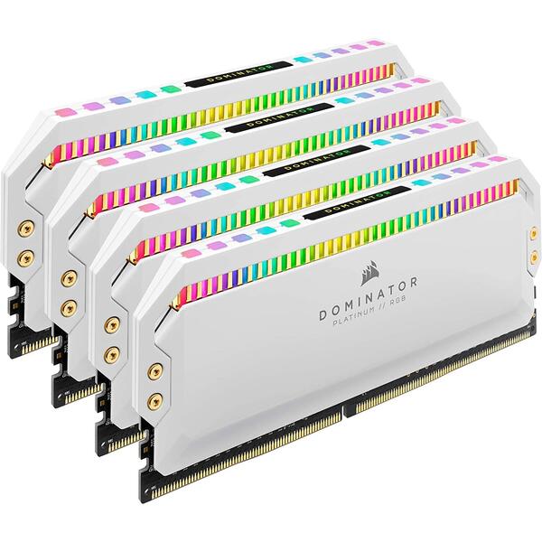 Memorie Corsair Dominator Platinum RGB DDR4 32GB 3600 MHz CL18, Kit Quad Channel White