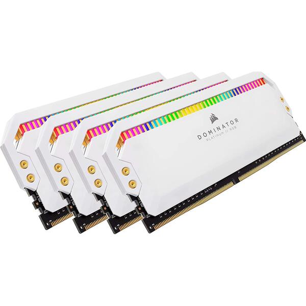 Memorie Corsair Dominator Platinum RGB DDR4 32GB 3600 MHz CL18, Kit Quad Channel White