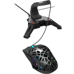 WH-100 2 in 1 Mouse Bungee & USB Hub Black