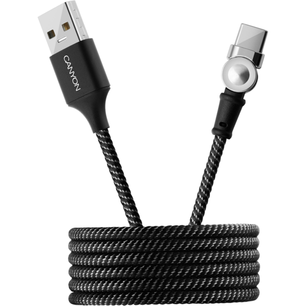 Cablu de date Canyon USB tip-C cu sistem rotativ magnetic