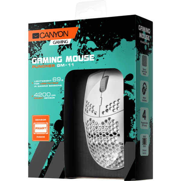 Mouse gaming Canyon Puncher GM-11 USB, White
