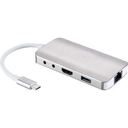 Hub USB MSI S53 USB Type C, HDMI, LAN, Audio Card Reader, Silver