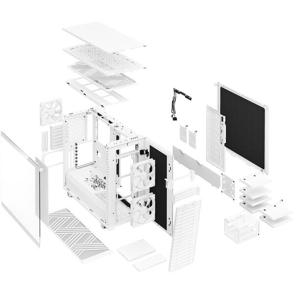 Carcasa Fractal Design Define 7 Clear Tempered Glass White