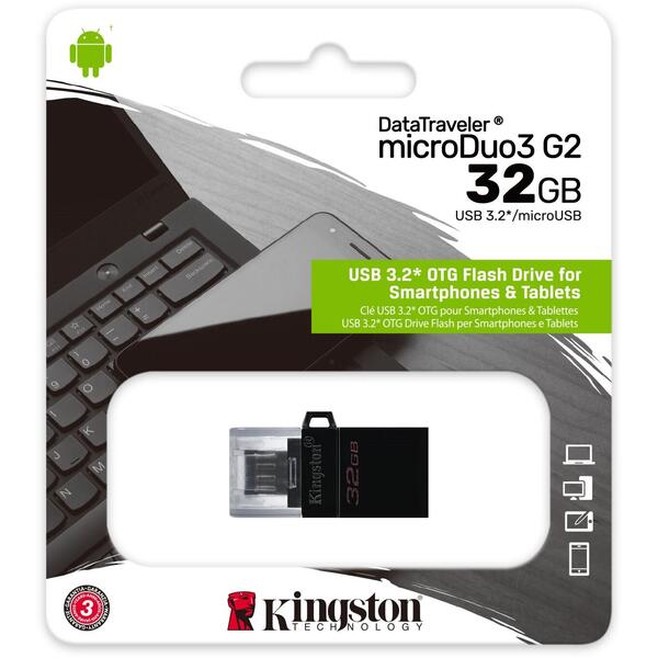 Memorie USB Kingston DataTraveler microDuo G2 32GB USB 3.2 Black