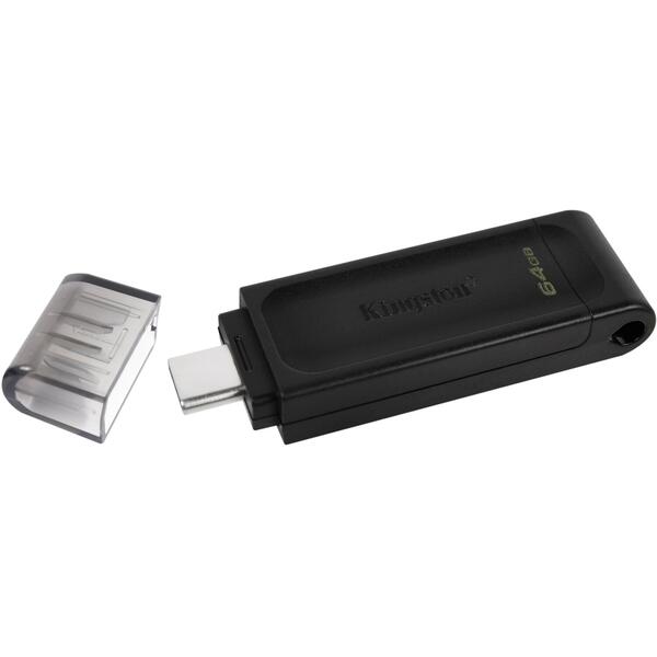 Memorie USB Kingston DataTraveler 70 64GB USB 3.2 Type-C Black