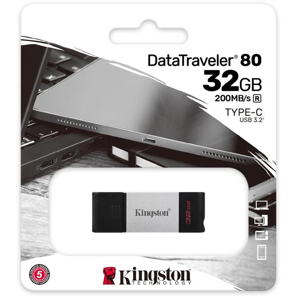 Memorie USB Kingston DataTraveler 80 32GB USB 3.2 Type-C