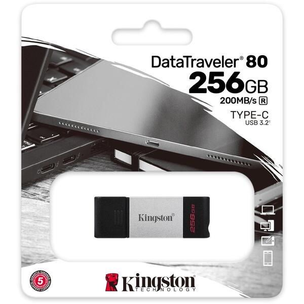 Memorie USB Kingston DataTraveler 80 256GB USB 3.2 Type-C