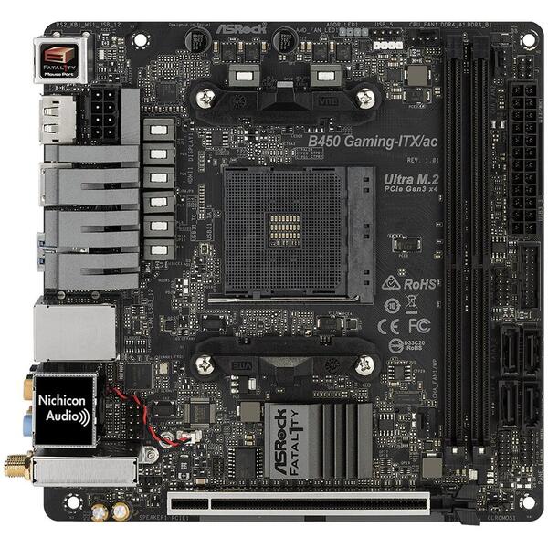 Placa de baza ASRock Fatal1ty B450 Gaming-ITX/ac Socket AM4