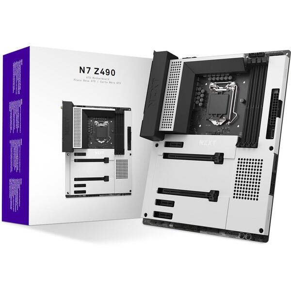 Placa de baza NZXT N7 Z490 Matte White Socket 1200