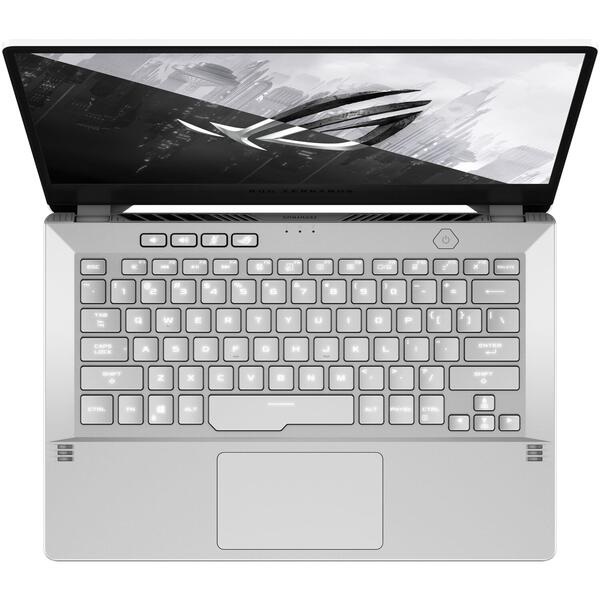 Laptop Asus ROG Zephyrus G14 GA401QH, 14 inch FHD, AMD Ryzen 7 5800HS, 16GB DDR4, 512GB SSD, GeForce GTX 1650 4GB, Moonlight White