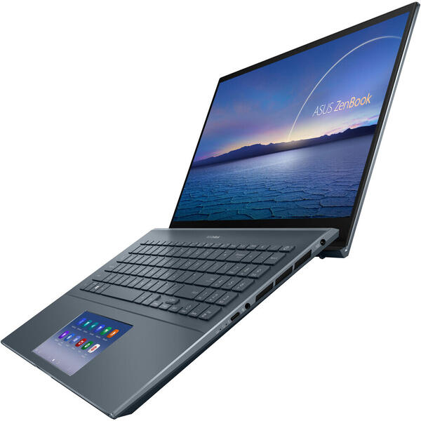 Ultrabook Asus ZenBook Pro 15 UX535LI, 15.6 inch UHD OLED Touch, Intel Core i7-10870H, 16GB DDR4, 512GB SSD, GeForce GTX 1650 Ti 4GB, Win 10 Pro, Pine Grey