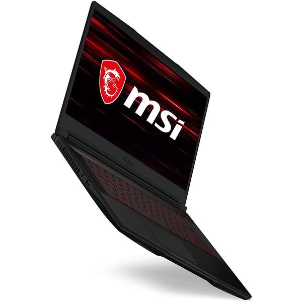 Laptop Gaming MSI GF63 Thin 10SCSR, 15.6 inch FHD 144Hz, Intel Core i7-10750H, 8GB DDR4, 512GB SSD, GeForce GTX 1650 Ti 4GB, Black