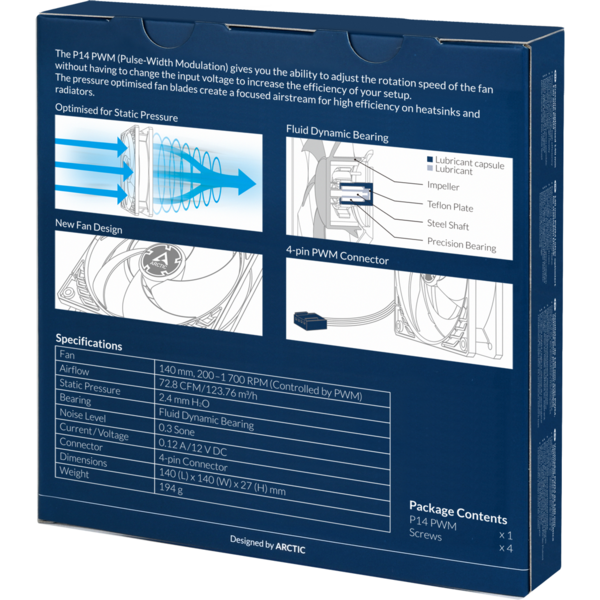 Ventilator PC Arctic P14 PWM Transparent