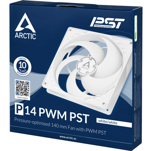 Ventilator PC Arctic P14 PWM PST, White