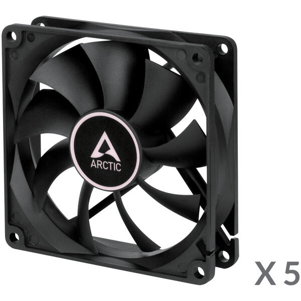 Ventilator PC Arctic F9, Black, pachet 5 buc