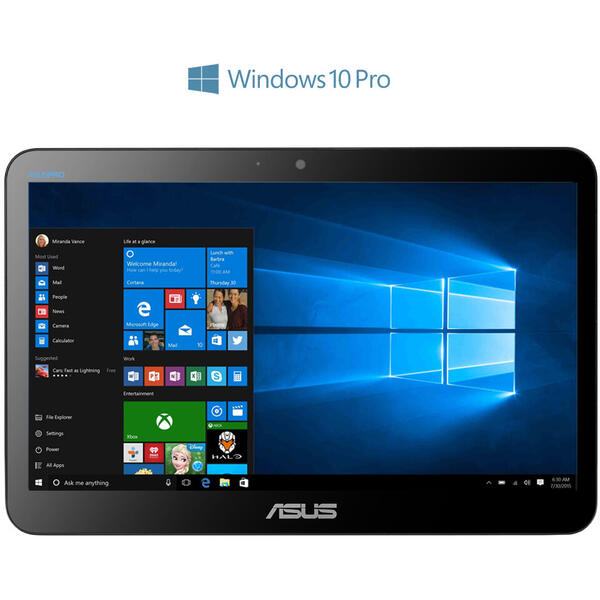 All in One PC Asus V161, 15.6 inch HD Touchscreen, Intel Celeron N4020, 4GB RAM, 256GB SSD, Intel UHD 600, Endless OS