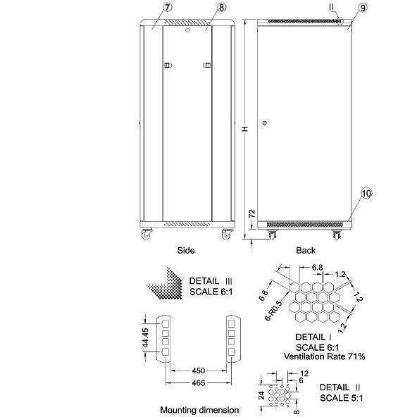 Cabinet Metalic Xcab G7-18U6080S 18U 600x 800