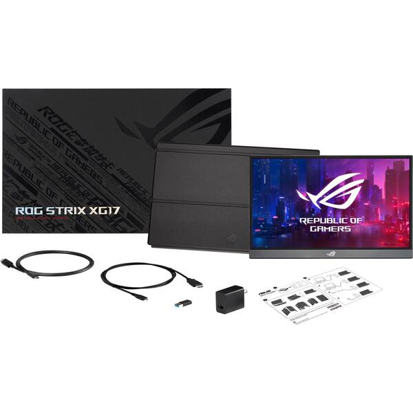 Monitor LED Asus ROG Strix XG17AHPE 17.3 inch IPS FHD 240Hz, 3ms, USB-C,  Negru