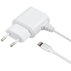 Incarcator retea compact Apple Lightning, cablu incarcare fix, Alb