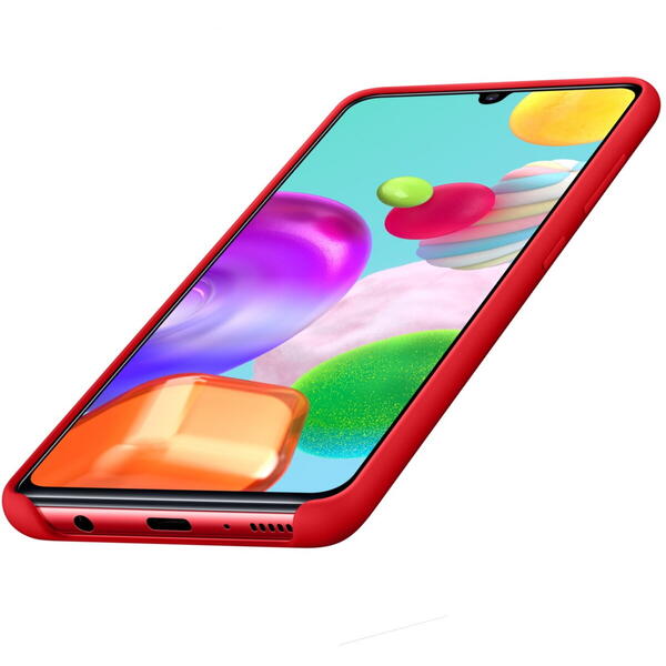 Samsung Capac protectie spate Silicone Cover Rosu pentru Galaxy A41