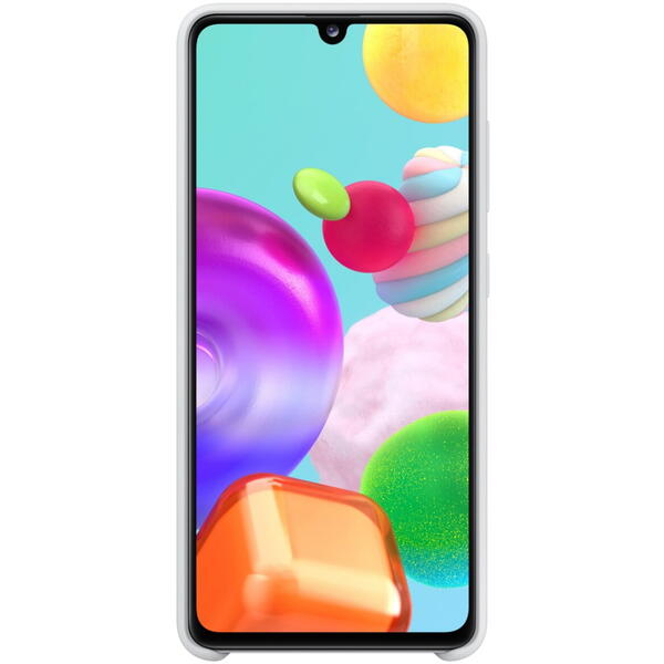 Samsung Capac protectie spate Silicone Cover Alb pentru Galaxy A41