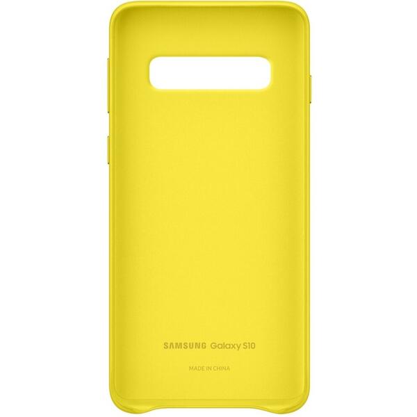 Samsung Capac protectie spate Leather Cover Galben pentru Galaxy S10