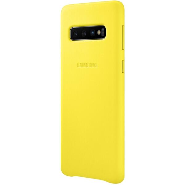 Samsung Capac protectie spate Leather Cover Galben pentru Galaxy S10