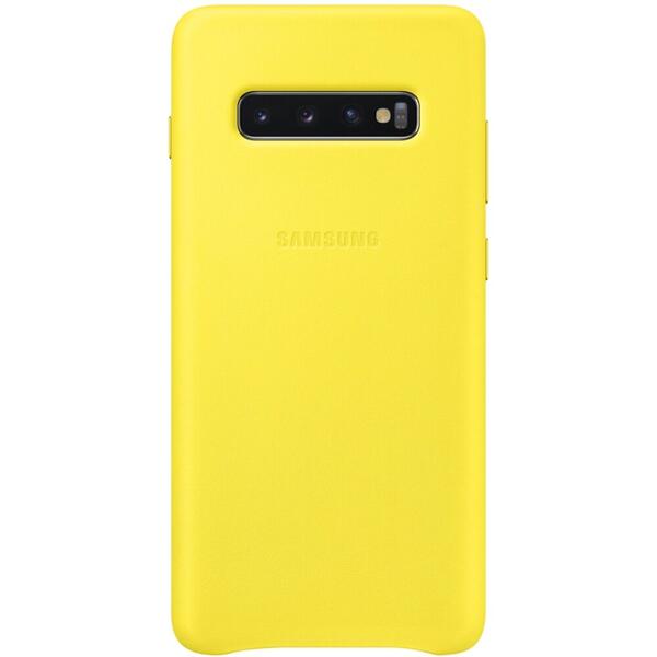 Samsung Capac protectie spate Leather Cover Galben pentru Galaxy S10 Plus