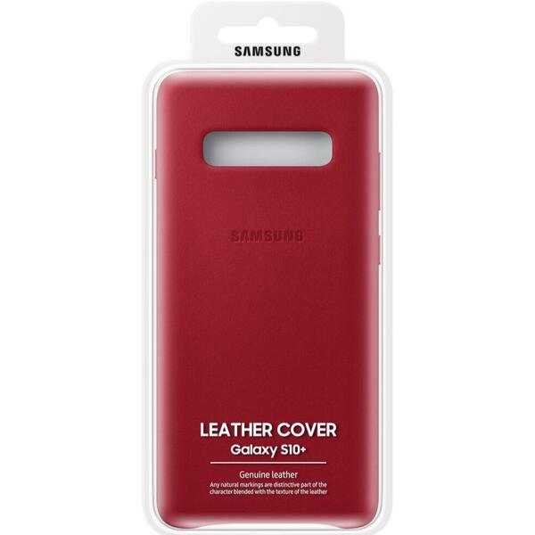 Samsung Capac protectie spate Leather Cover Rosu pentru Galaxy S10 Plus