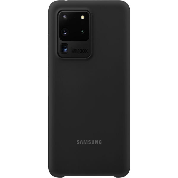 Samsung Capac protectie spate Silicone Cover Negru pentru Galaxy S20 Ultra