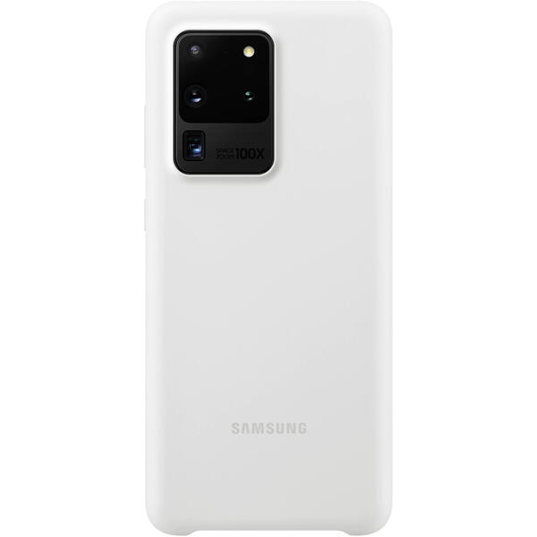 Samsung Capac protectie spate Silicone Cover Alb pentru Galaxy S20 Ultra